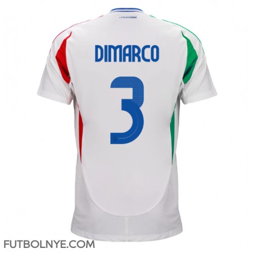 Camiseta Italia Federico Dimarco #3 Visitante Equipación Eurocopa 2024 manga corta